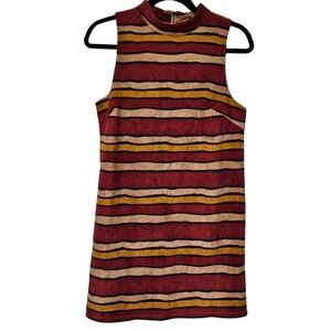 Very J corduroy striped a-line dress